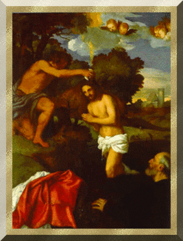  Vízkeresztről szólva-kép:-Keresztelő Szent János megkereszteli Jézust 