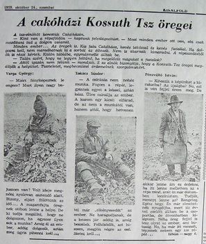 A cakóházi Kossuth Tsz öregei, 1959.10
