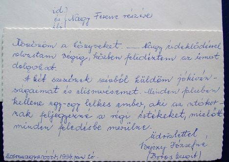 Bejczy tanító úr özvegye, 1994