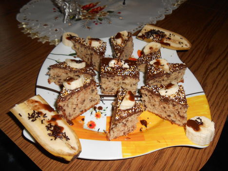 Csokoládés-banános szelet