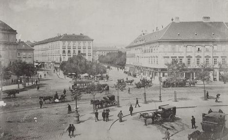Deák tér 1896. Fiakker állomás