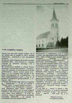 A réti evangélikus templom. Tóközi Harsona, 1995