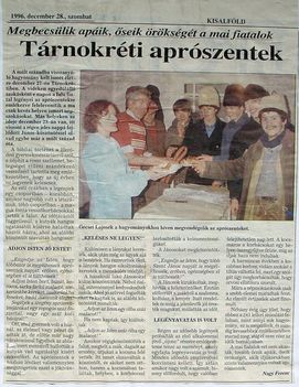 Megbecsülik apáik. Kisalföld, 1996.12