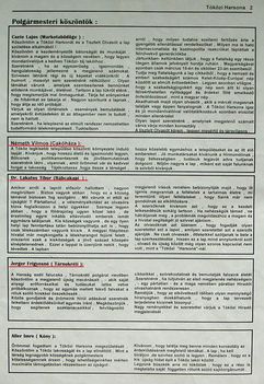 Polgármesteri köszöntők, Tóközi harsona. 1995