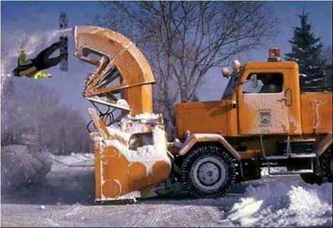 car-humor-funny-joke-road-street-drive-driver-truck-plow-snow-skiing-skier-accident