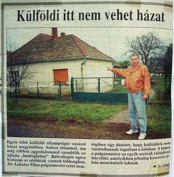 Külföldi itt nem vehet házat. Kisalföld, 1998.11