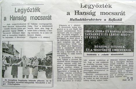 Legyőzték a Hanság mocsarát. Kisalföld, 1991