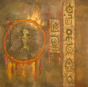 Júlia Alagir ősi jelképeket ábrázoló festményei 2