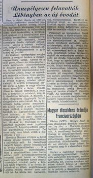Ünnepélyesen, Kisalföld, 1959