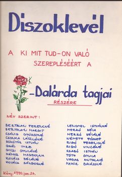 1990. Nyugdíjas klub, Dalárda oklevél