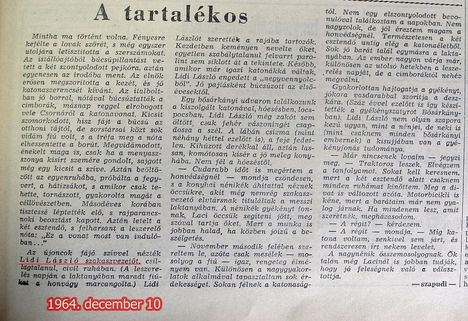 A tartalékos, Kisalföld, 1964.10