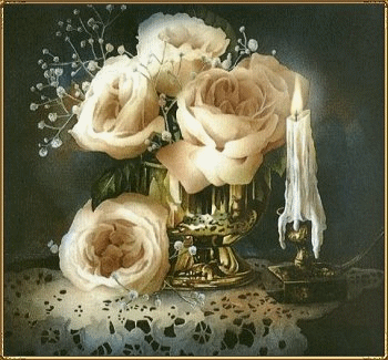 fehér rózsa gyertyával