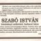 Szabó István gyászjelentése