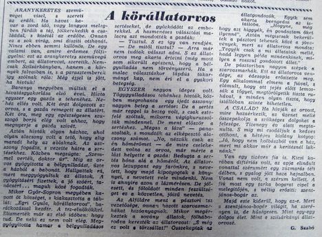 Körállatorvos, Szilsárkány, Kisalföld,1961.05.23. 3.o.