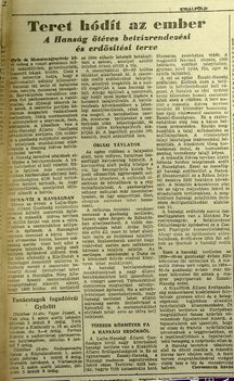 A Hansági belvízrendezés, erdősítés. Kisalföld 1960.10.11. 4