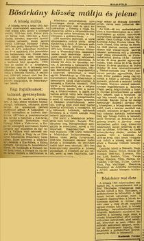 Bősárkány múltja és jelene. Kisalföld, 1960.04.30. 6
