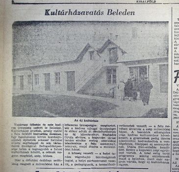 Kultúrház Beleden. Kisalföld, 1960.03.08. 6