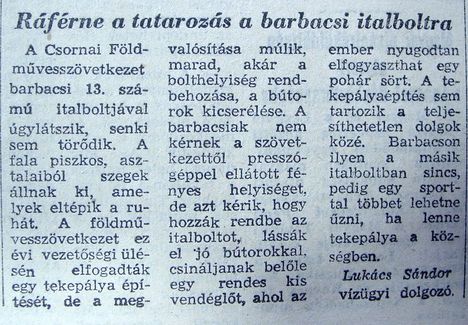 Barbacsi italbolt, Kisalföld, 1961.05.14. 11