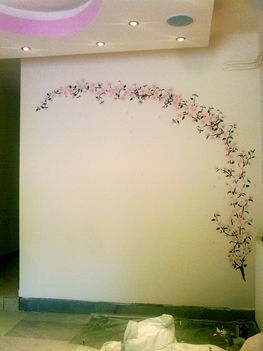cseresznyevirág, festés, fal, dekorálás 3
