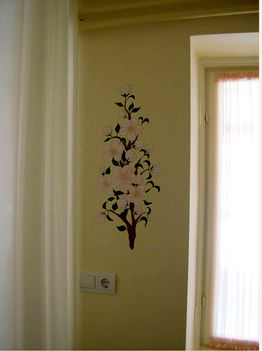 cseresznyevirág, festés, fal, dekorálás 4
