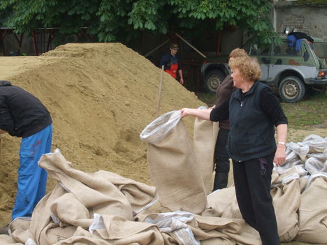 Árvízi védekezés Gönyűn 2013.06.05. délelőtt 27