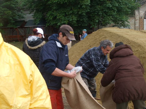 Árvízi védekezés Gönyűn 2013.06.05. délelőtt 31