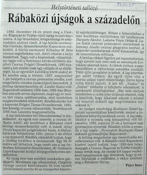 Rábaközi újságok. Kisalföld, 1999.01