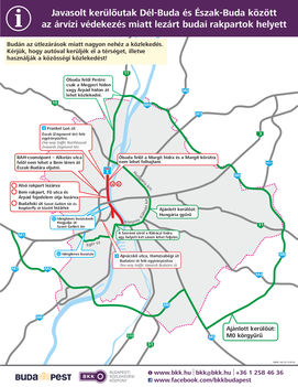 BKK - Budapesti közlekedési változások 2013. június 06-10-től (javasolt kerülőutak Dél,- és Észak Buda között-lezárt budai rakpartok)_kerulo