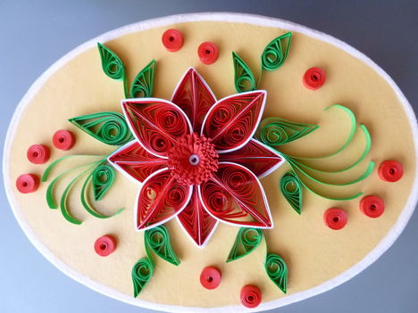 Quilling virág díszdobozon