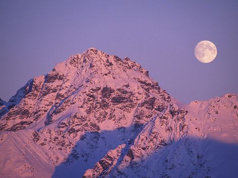 Moonrise Alpenglow, Hatcher Pass,