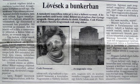 Lövések a bunkerben, Kisalföld, 1995.03.31. 9.o
