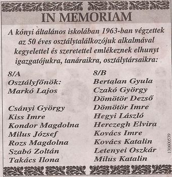 In memoriam 1963.