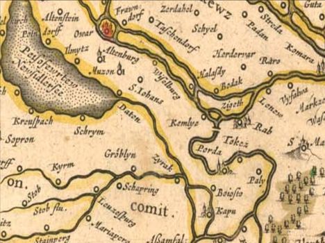 Pordány egy régi térképen