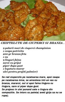 CHIFTELUTE DE CIUPERCI SI BRANZA