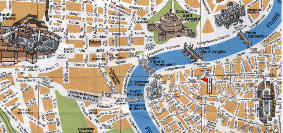 róma térkép Róma: római Angyalvár környéki térkép (kép) róma térkép