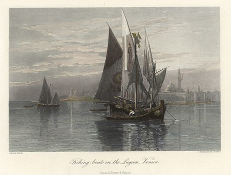 Venice Lagoon, fishing boats, 1872