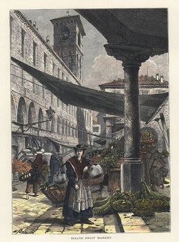 Venice, Rialto Fruit Market, 1872