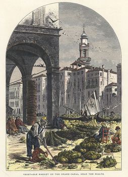 Venice, Vegetable Market by the Grand Canal, 1872