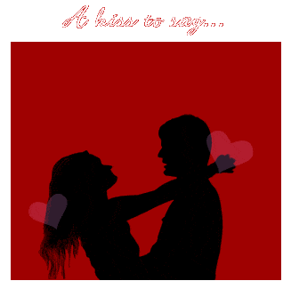 Kiss ILove You Red Silhoe Anim-glitter