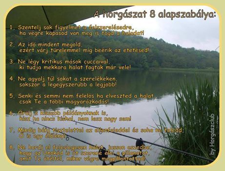 a horgászat nyolc szabálya