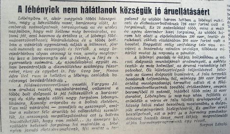 A lébényiek nem hálátlanok, Győr-Sopronmegyei Hírlap, 1954.12.24.1.o.