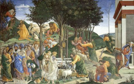 Sandro Botticelli e bottega, Prove di Mosè.