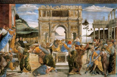Sandro Botticelli, Punizione dei ribelli_Parete sinistra