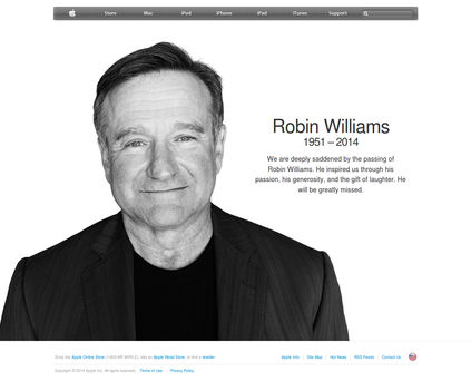 Apple - Remembering Robin Williams / Robin Williams (Chicago, Illinois, 1951. július 21. – Tiburon, Kalifornia, 2014. augusztus 11.) Oscar-díjas és Golden Globe-díjas amerikai komikus, színész, rendező, producer.