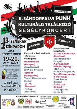 II Nagy Punk Kulturális Találkozó Segélykoncert Sándorfalva