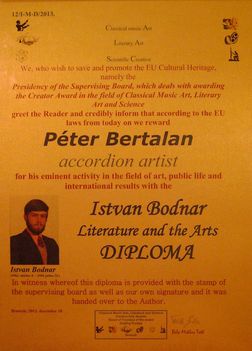 Bertalan Péter diploma