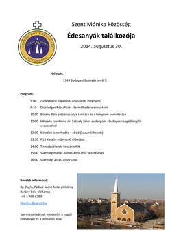 Meghívó a 2014-augusztusi budapesti találkozóra