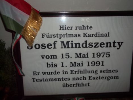 Mindszenty József emléktábla Mariazellben