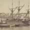 az első fém hadihajó, a Redoubtable Brest hadikikötőben 1882.