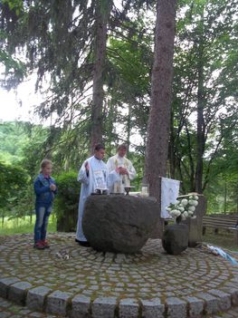 Szentmisét celebrál: Németh Csaba káplán és osztrák paptársa